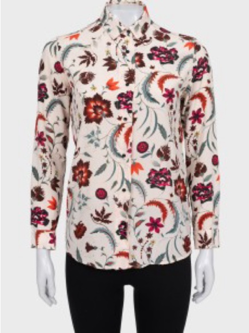 Sandro Cream Floral Button-Down Shirt